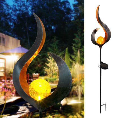 Solar Flame Effect Metal Garden Light