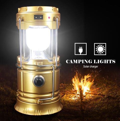 Lanterna de acampamento LED movida a energia solar