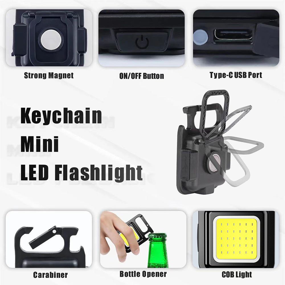 COB Rechargeable Keychain Flashlight