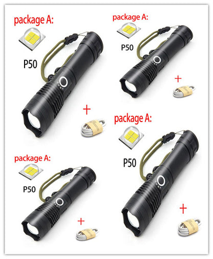P50 USB Rechargeable Zoom Flashlight