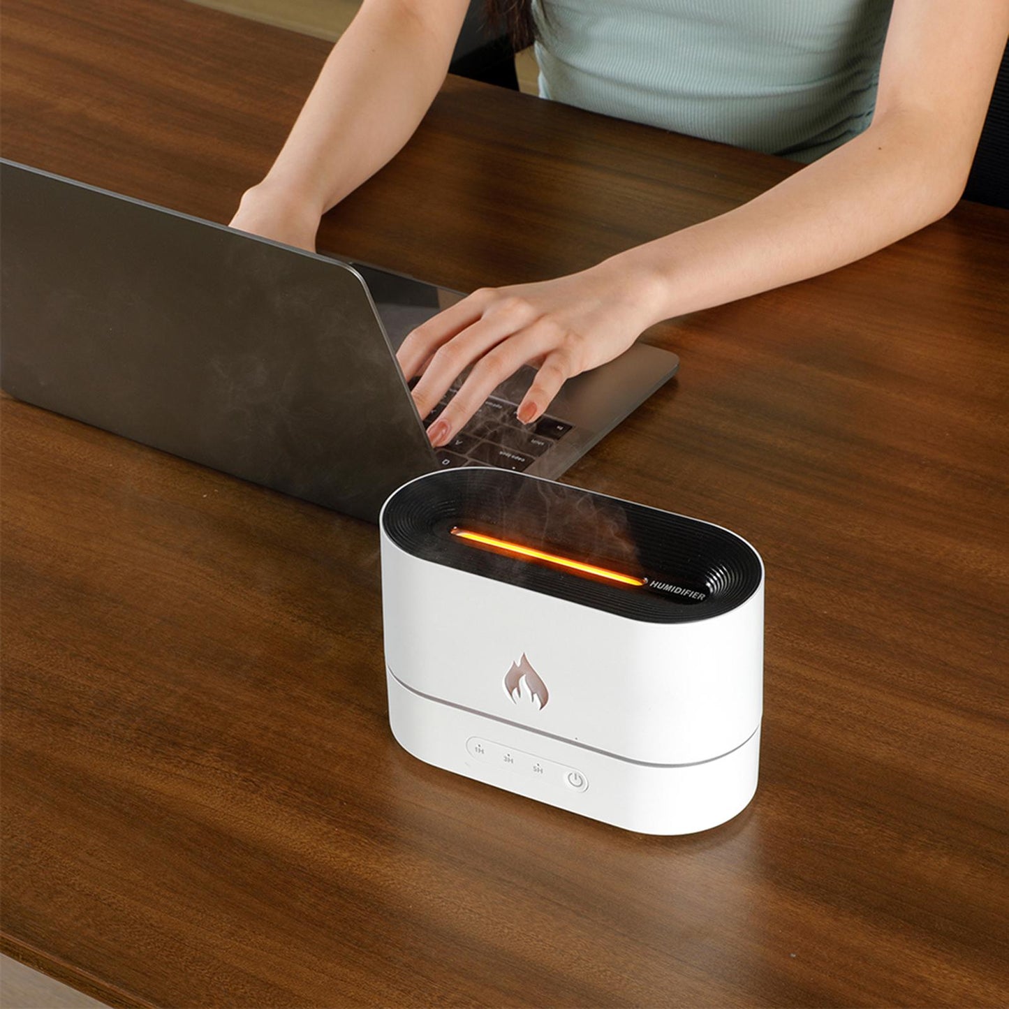 Flame Aromatherapy Humidifier with Ambient LED Light