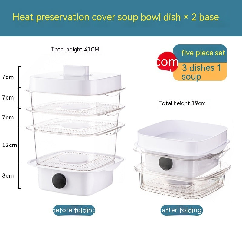 Conjunto Empilhável de Tampas para Pratos que Mantêm o Calor