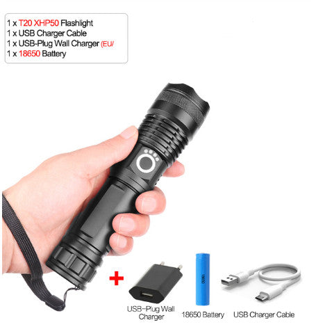 P50 USB Rechargeable Zoom Flashlight
