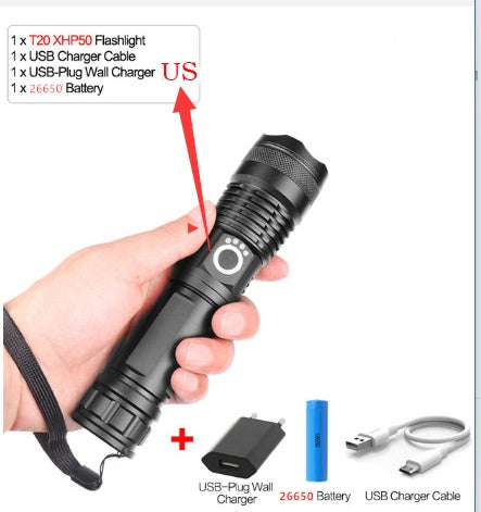 P50 USB Rechargeable Zoom Flashlight