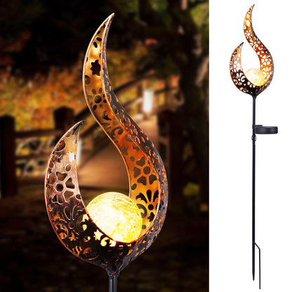 Solar Flame Effect Metal Garden Light