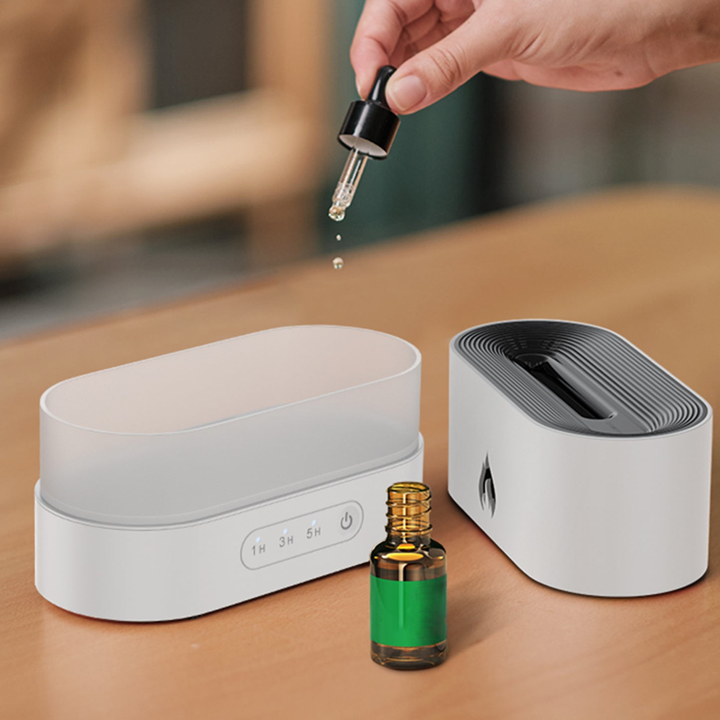 Flame Aromatherapy Humidifier with Ambient LED Light
