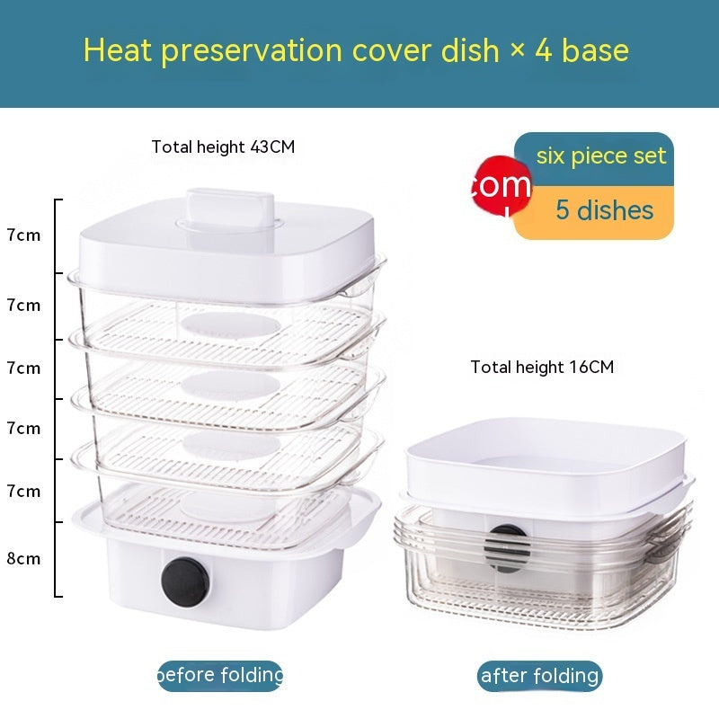 Conjunto Empilhável de Tampas para Pratos que Mantêm o Calor