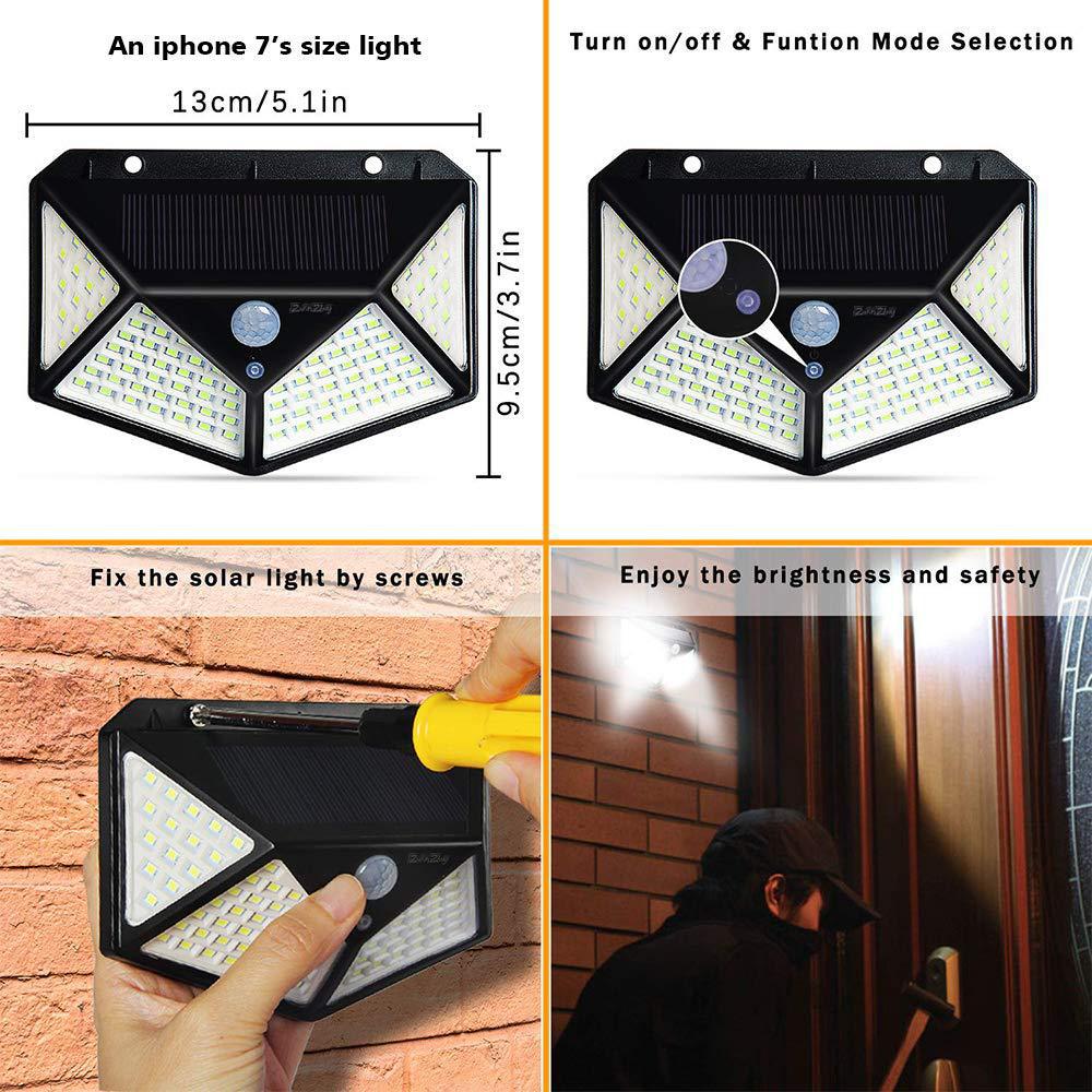 Luminária de parede solar LED para exterior