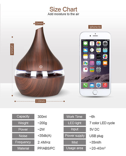 LED Essential Oil Ultrasonic Diffuser