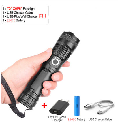 P50 USB Rechargeable Zoom Flashlight