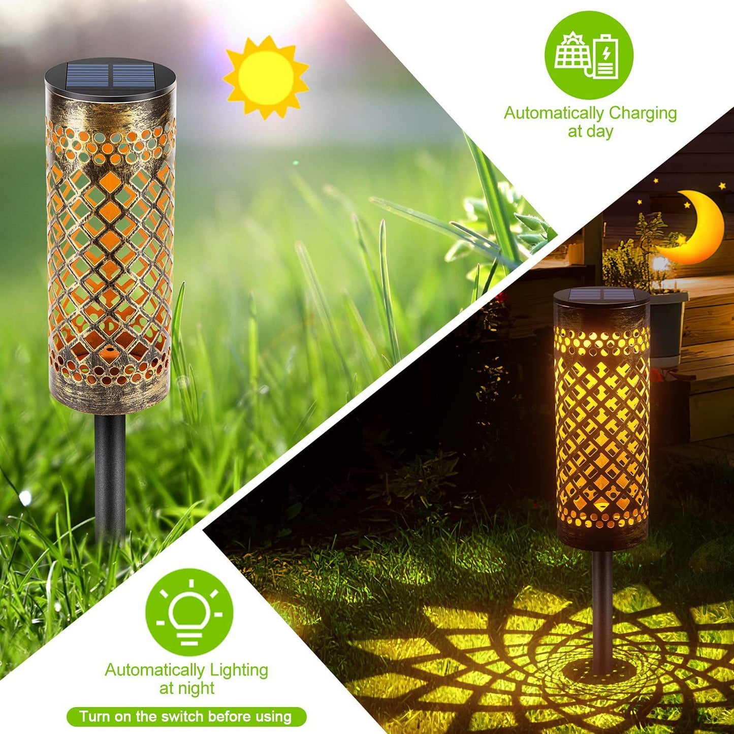 Metal Solar Waterproof Decorative Lawn Lamp