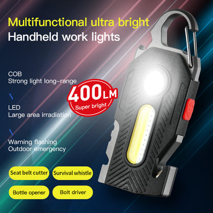 COB High-Brightness Emergency Keychain Work Light