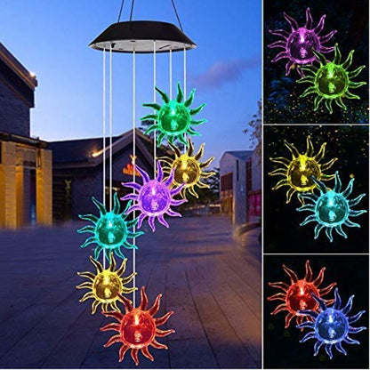 Solar Wind Chime Hummingbird Garden Light