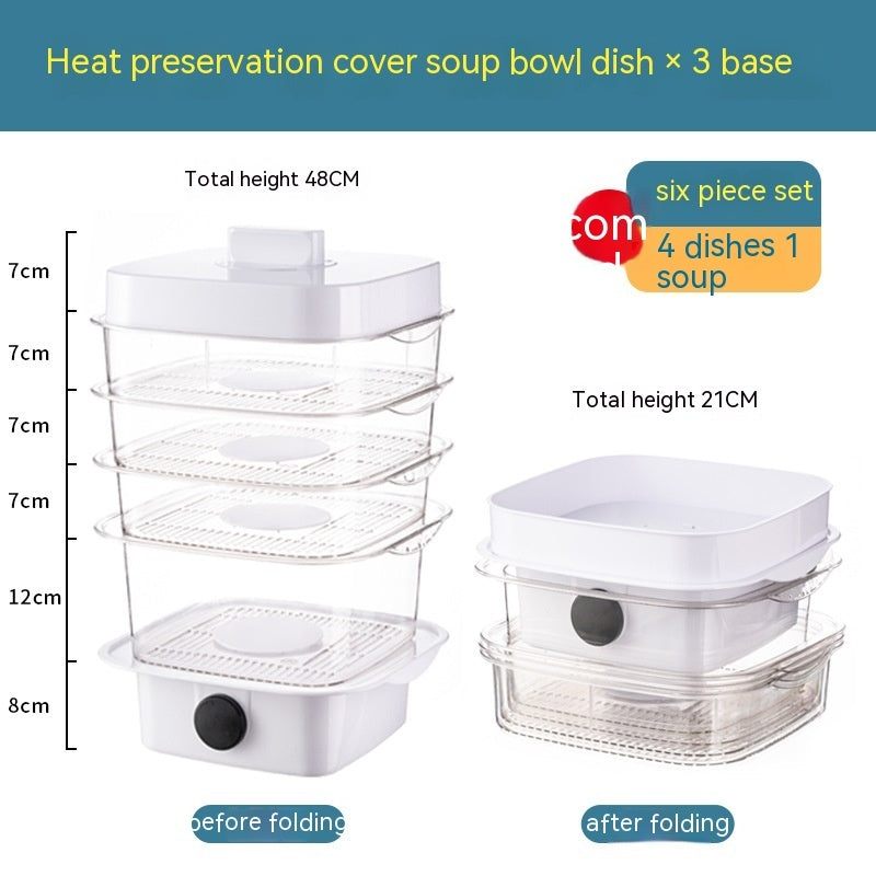 Conjunto Empilhável de Tampas para Pratos que Mantêm o Calor