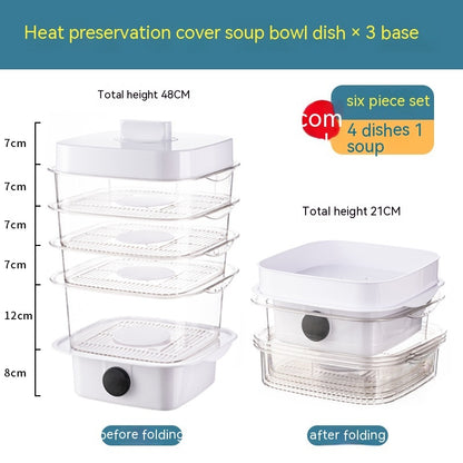 Conjunto Empilhável de Tampas para Pratos que Mantêm o Calor