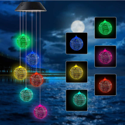 Solar Wind Chime Hummingbird Garden Light