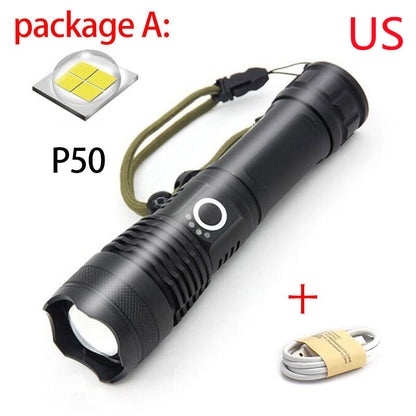 P50 USB Rechargeable Zoom Flashlight