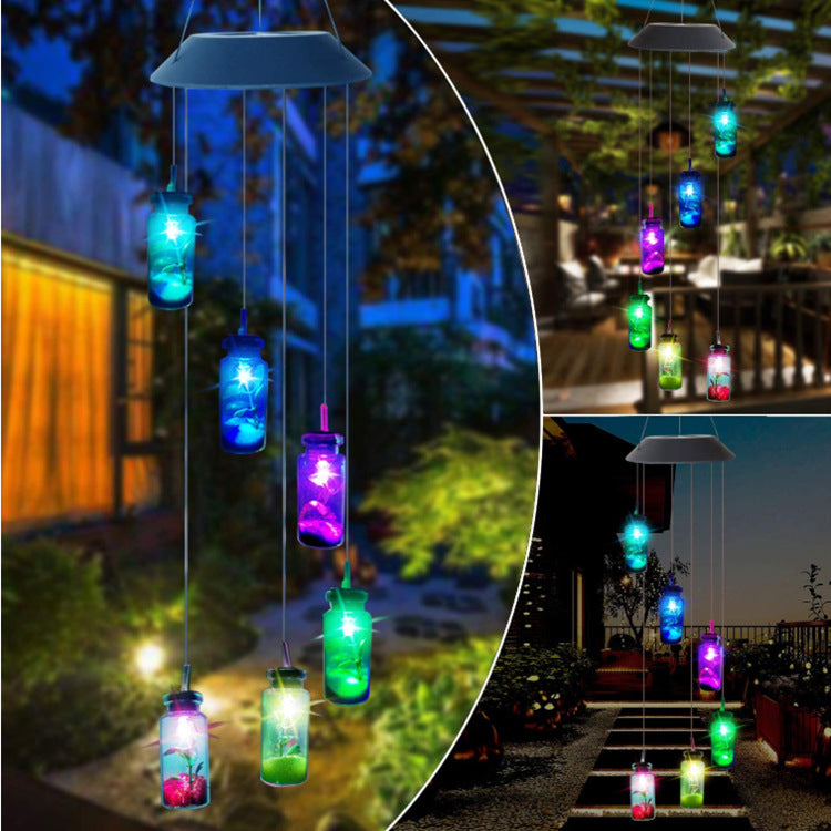 Solar Wind Chime Hummingbird Garden Light