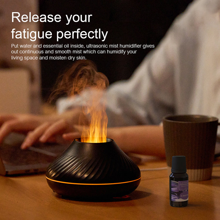 3D RGB Volcano Flame Ultrasonic Aroma Diffuser 130ml