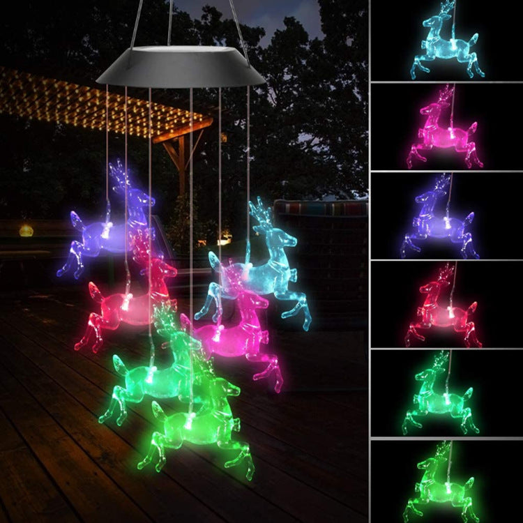 Solar Wind Chime Hummingbird Garden Light