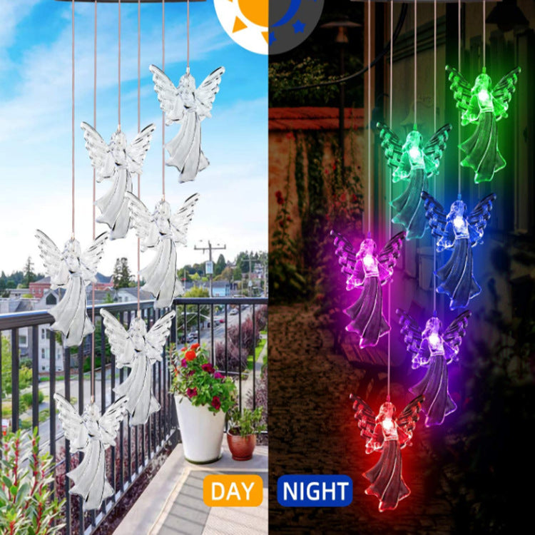 Solar Wind Chime Hummingbird Garden Light